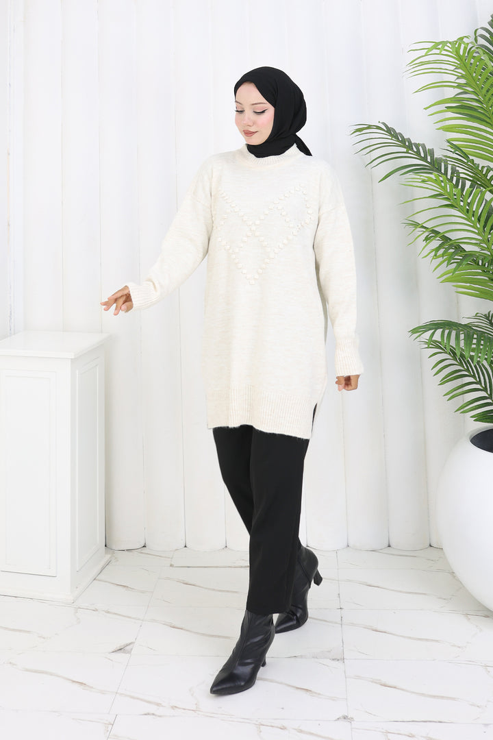 BNG Women Pom-pom Sweater S3023 Stone Color - Concord