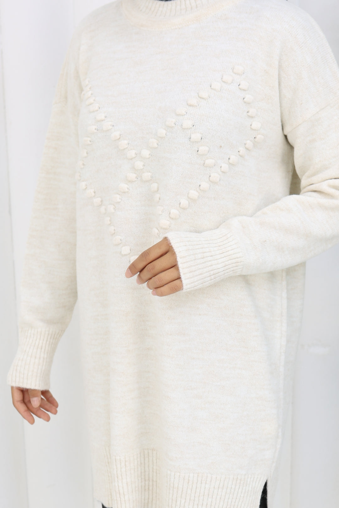 BNG Women Pom-pom Sweater S3023 Stone Color - Concord