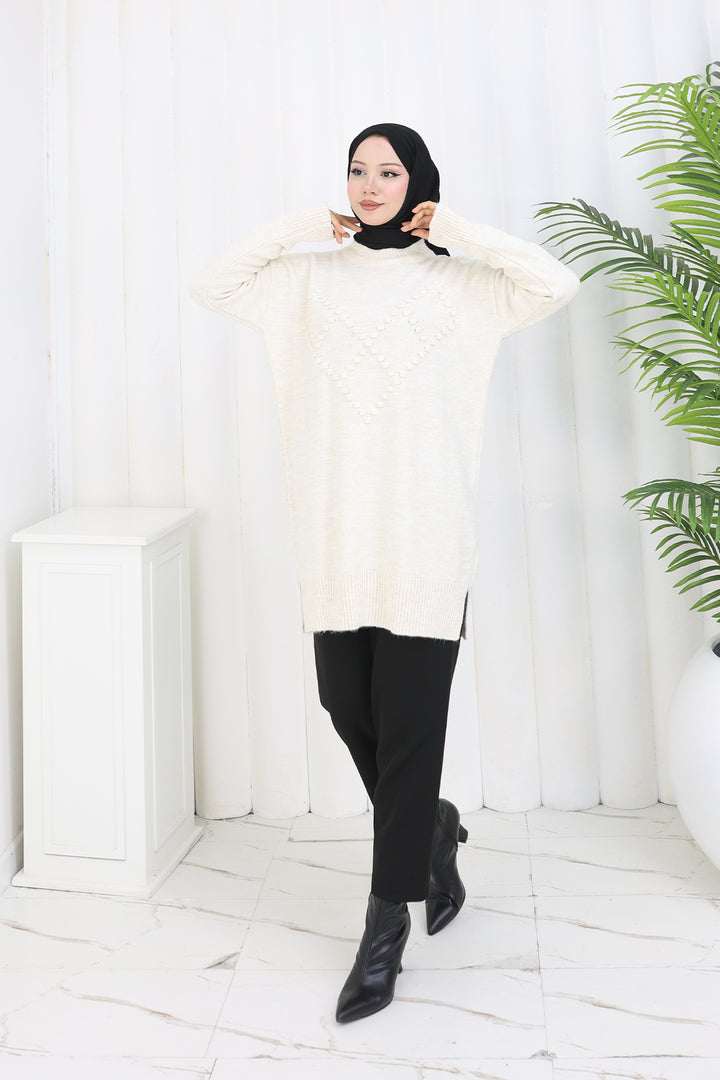 BNG Women Pom-pom Sweater S3023 Stone Color - Concord