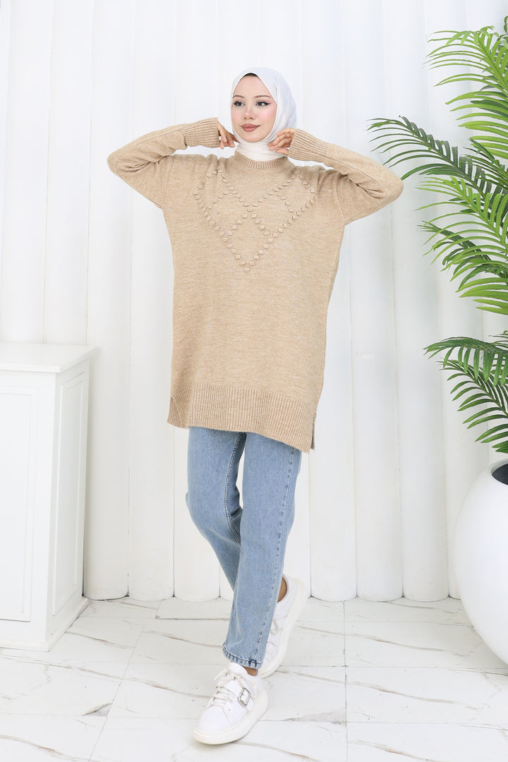 BNG Women Pom-pom Sweater S3023 Mink - Reno