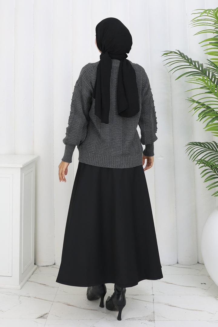 BNG Women Ponponlu Triko Hırka S4002 Antrasit - Stoke-on-Trent