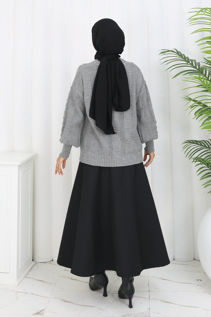 BNG Women Pom-pom Knit Cardigan S4002 Gray - Lincoln Park