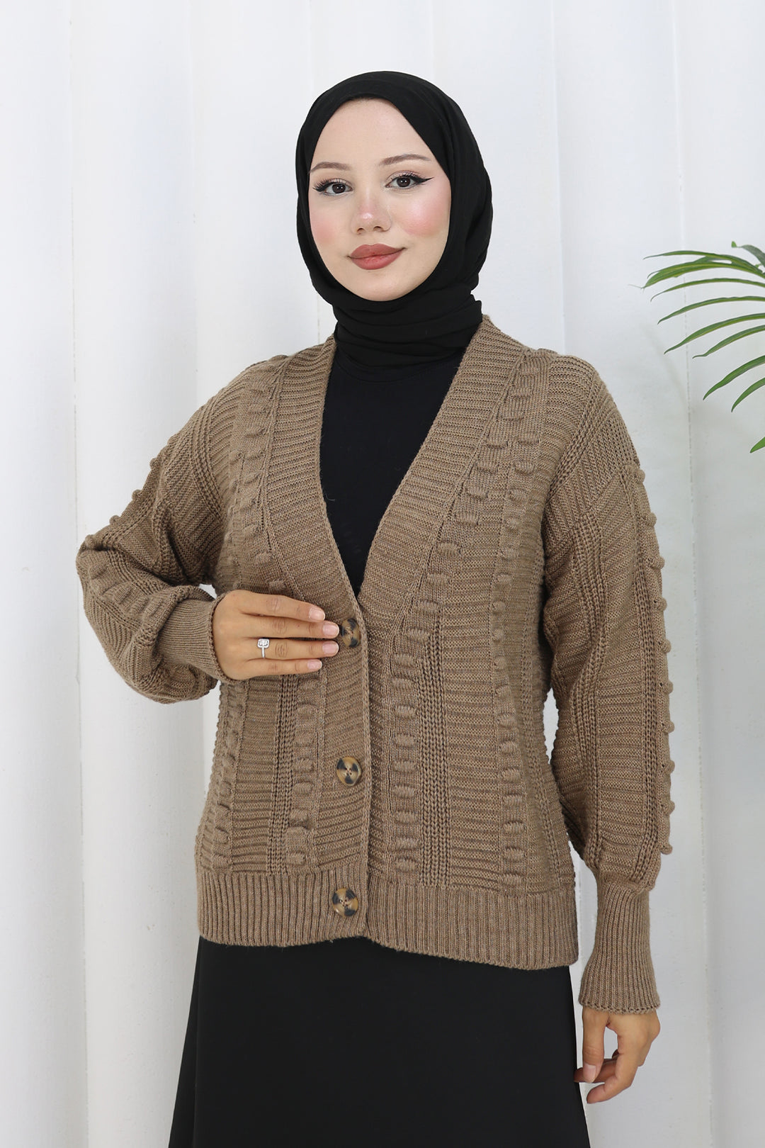 BNG Women Ponponlu Triko Hırka S4002 Vizon - Torrejón de Ardoz