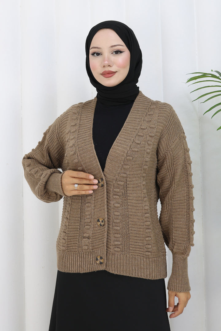 BNG Women Ponponlu Triko Hırka S4002 Vizon - Torrejón de Ardoz