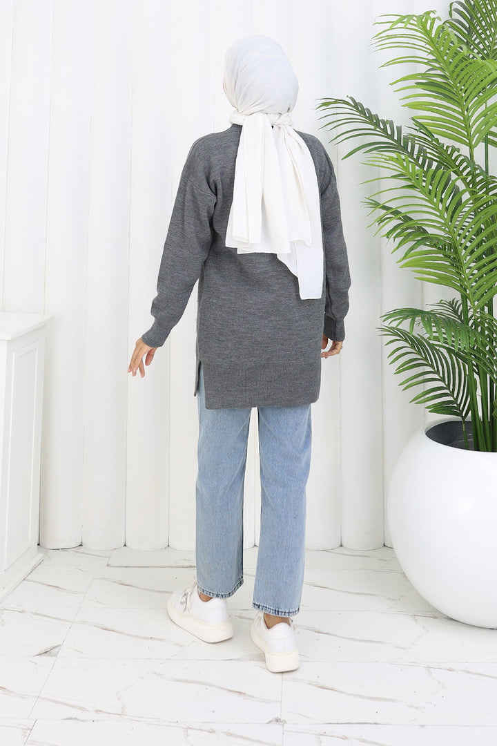 BNG Women Floral Knit Tunic S3010 Anthracite - Gummersbach