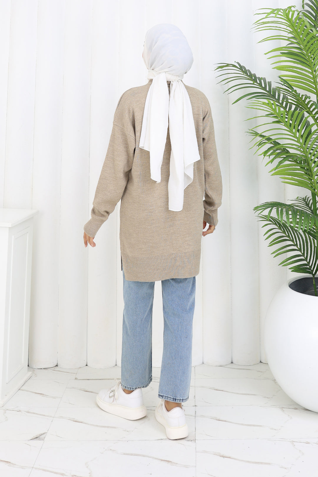 BNG Women Floral Knit Tunic S3010 Beige - Marina di Carrara