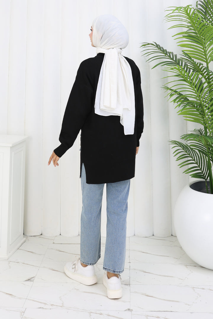 BNG Women Floral Knit Tunic S3010 Black - Elgin