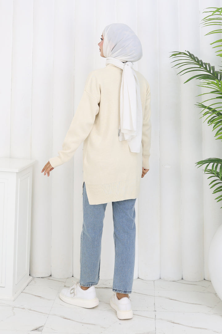 BNG Women Floral Knit Tunic S3010 Stone Color - Antibes