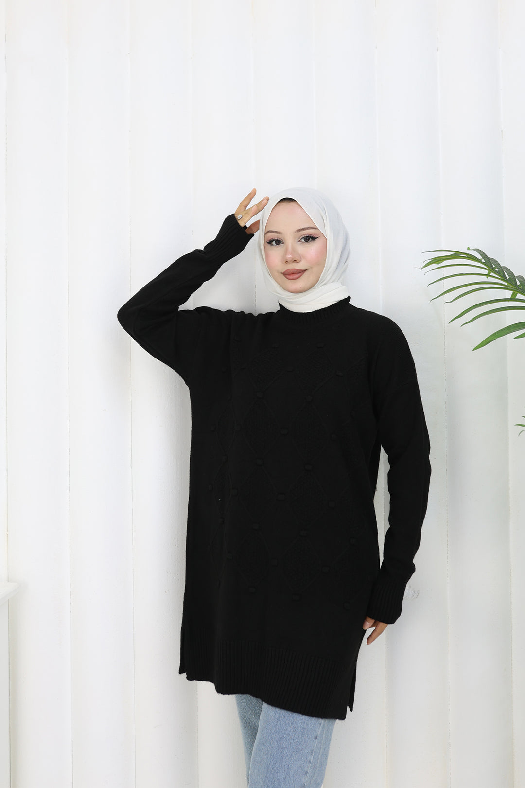 BNG Women Patterned Knit Tunic S3027 Black - Dietzenbach