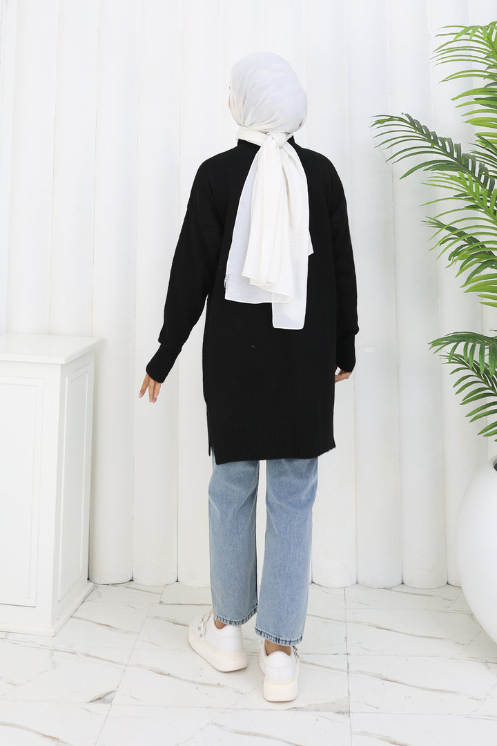 BNG Women Patterned Knit Tunic S3027 Black - Dietzenbach