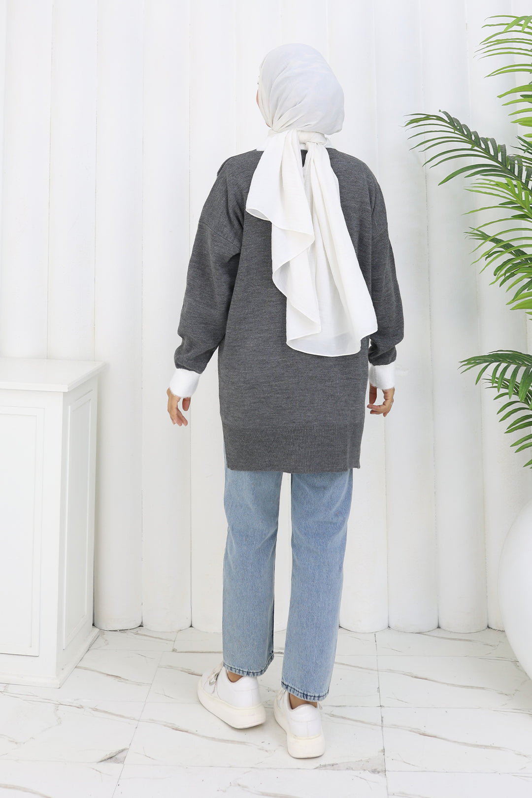 BNG Women Patterned Knit Tunic S3017 Anthracite - Sutton