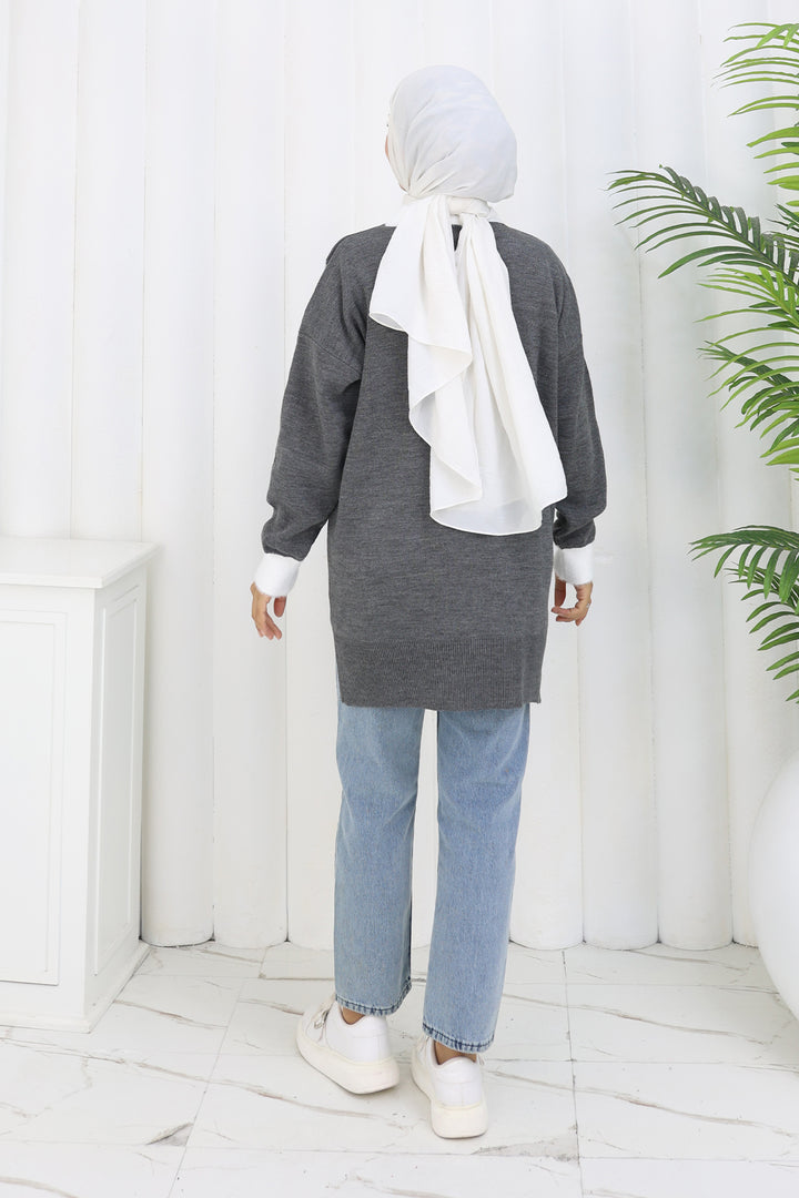 BNG Women Patterned Knit Tunic S3017 Anthracite - Sutton