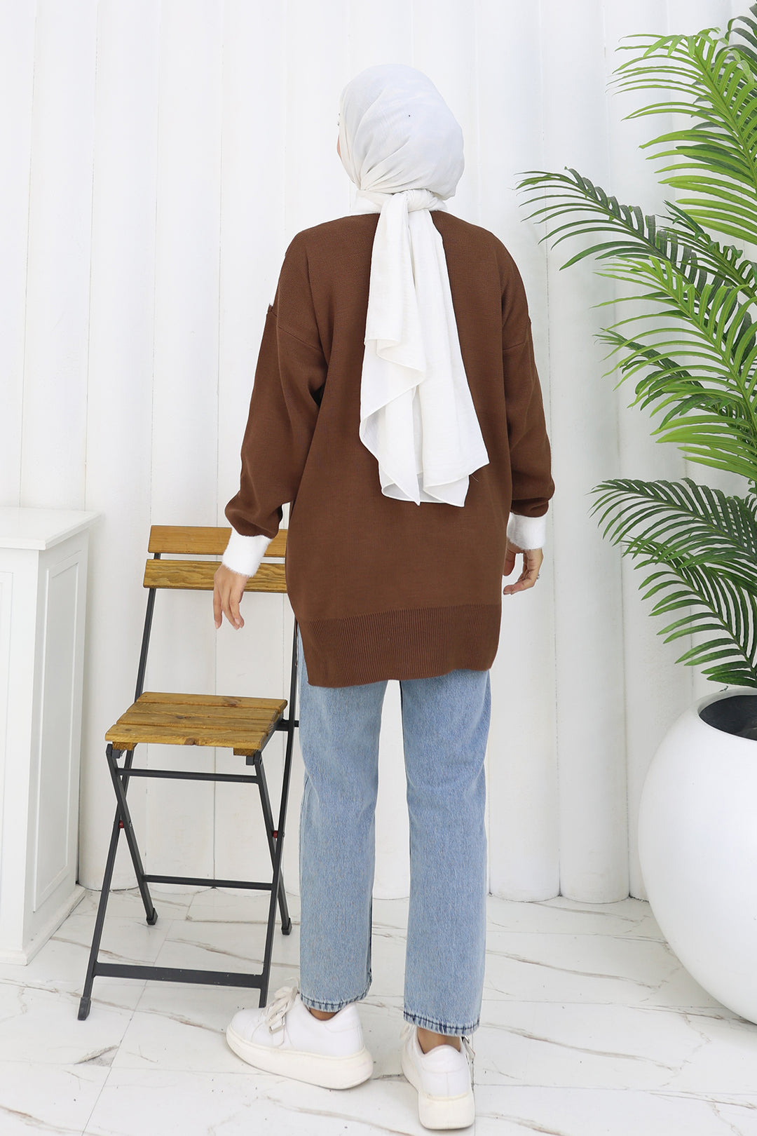 BNG Women Patterned Knit Tunic S3017 Brown - Gjakovë