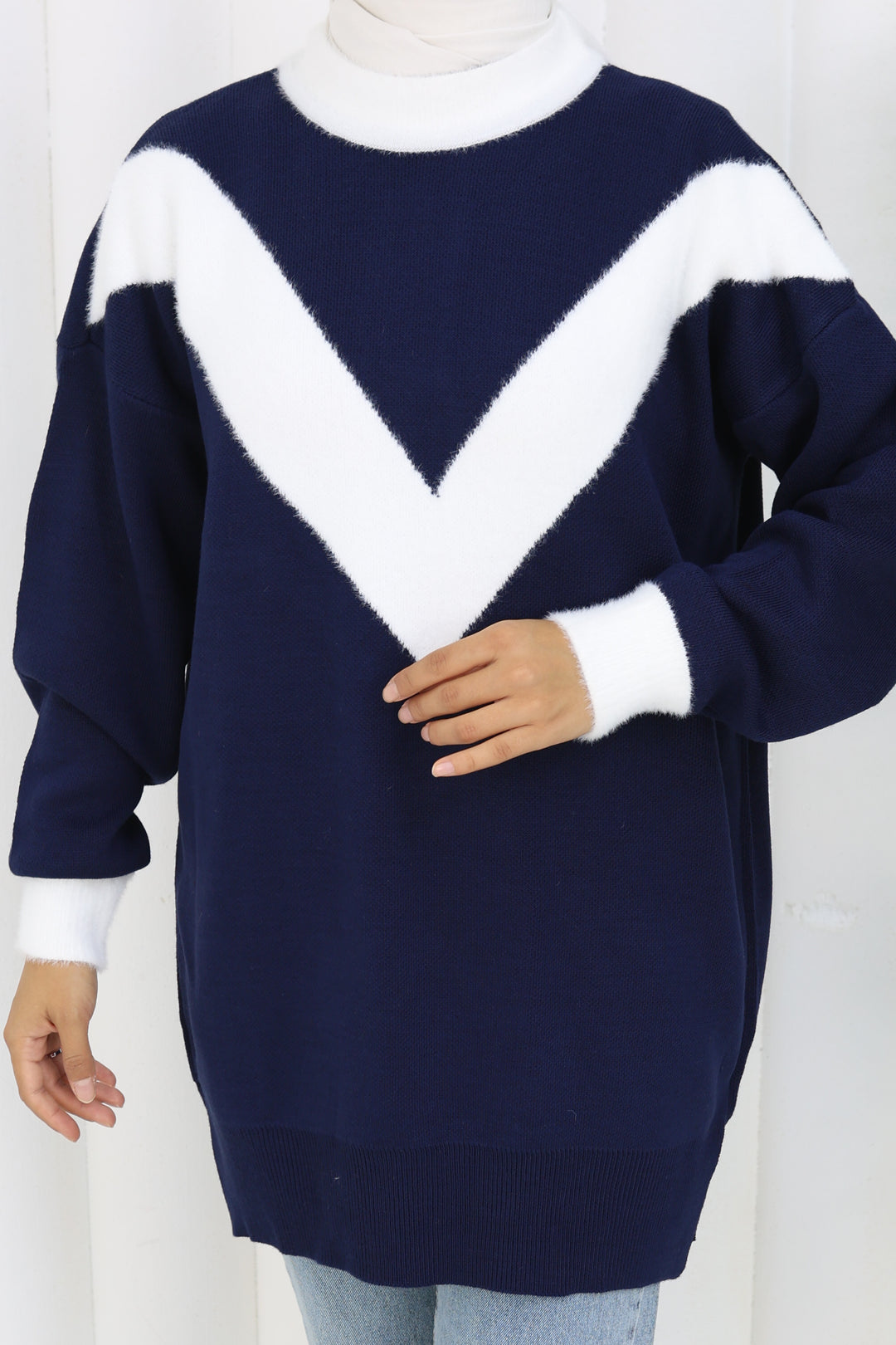 BNG Women Patterned Knit Tunic S3017 Navy - Virginia Beach