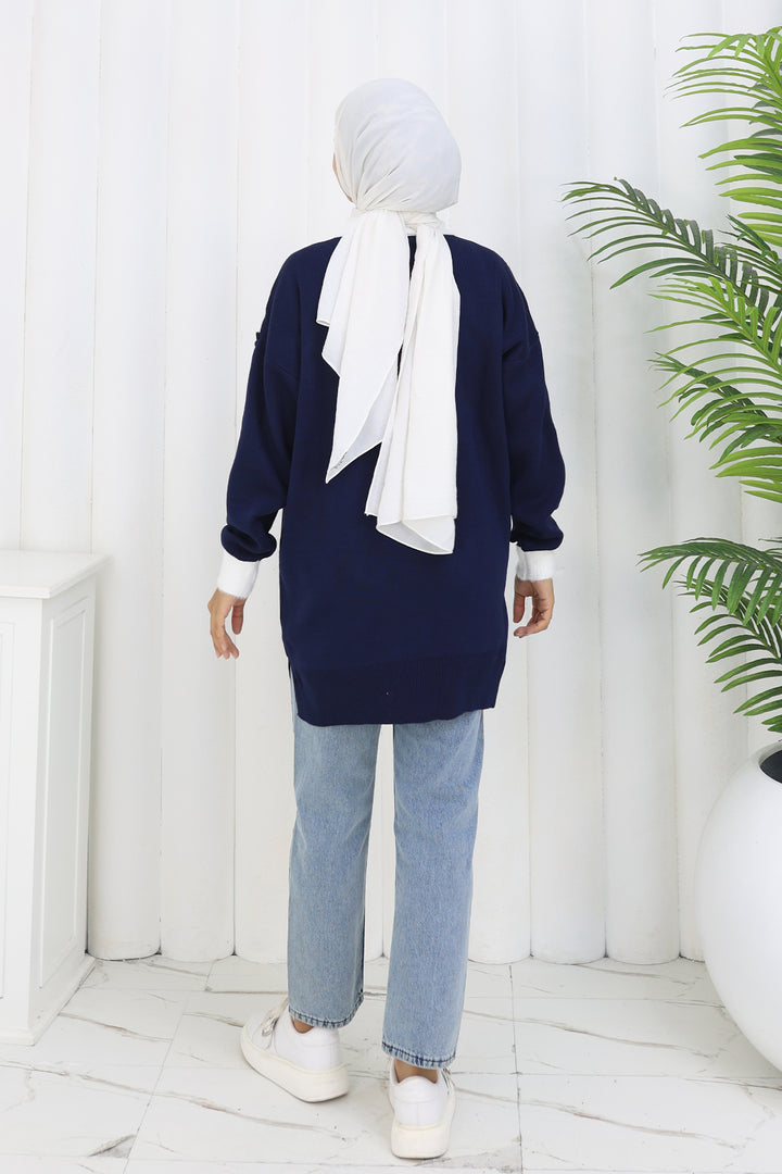 BNG Women Patterned Knit Tunic S3017 Navy - Virginia Beach