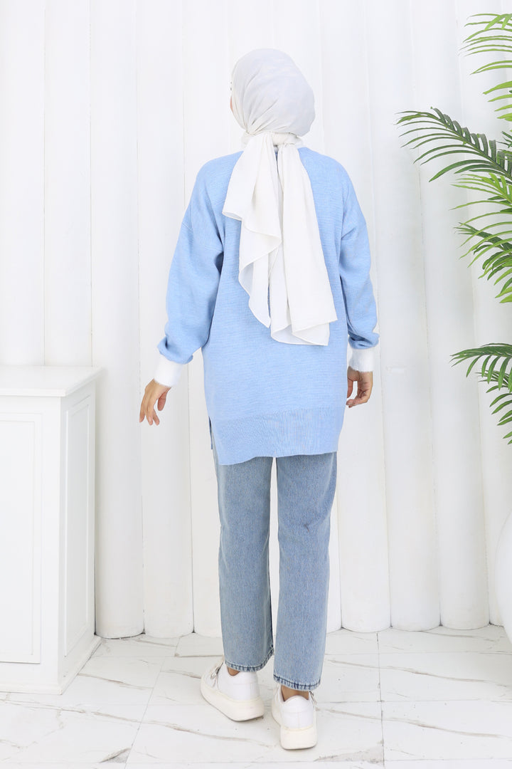 BNG Women Patterned Knit Tunic S3017 Blue - Düren