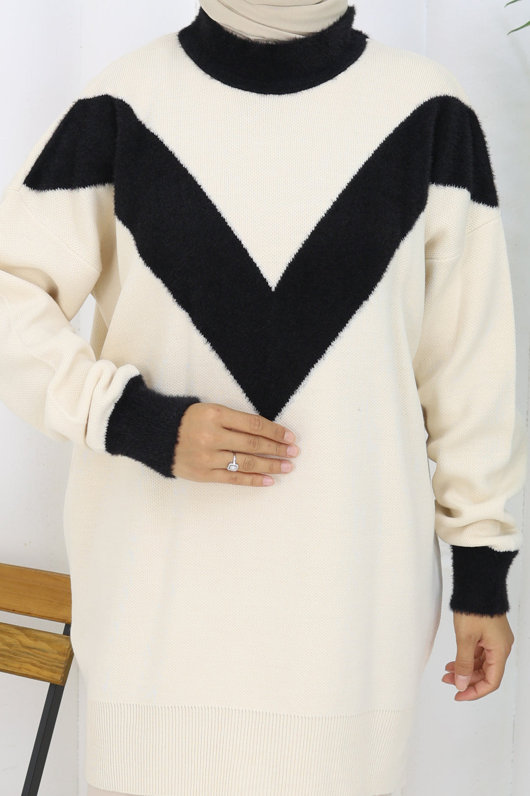 BNG Women Patterned Knit Tunic S3017 Stone Color - Morelia