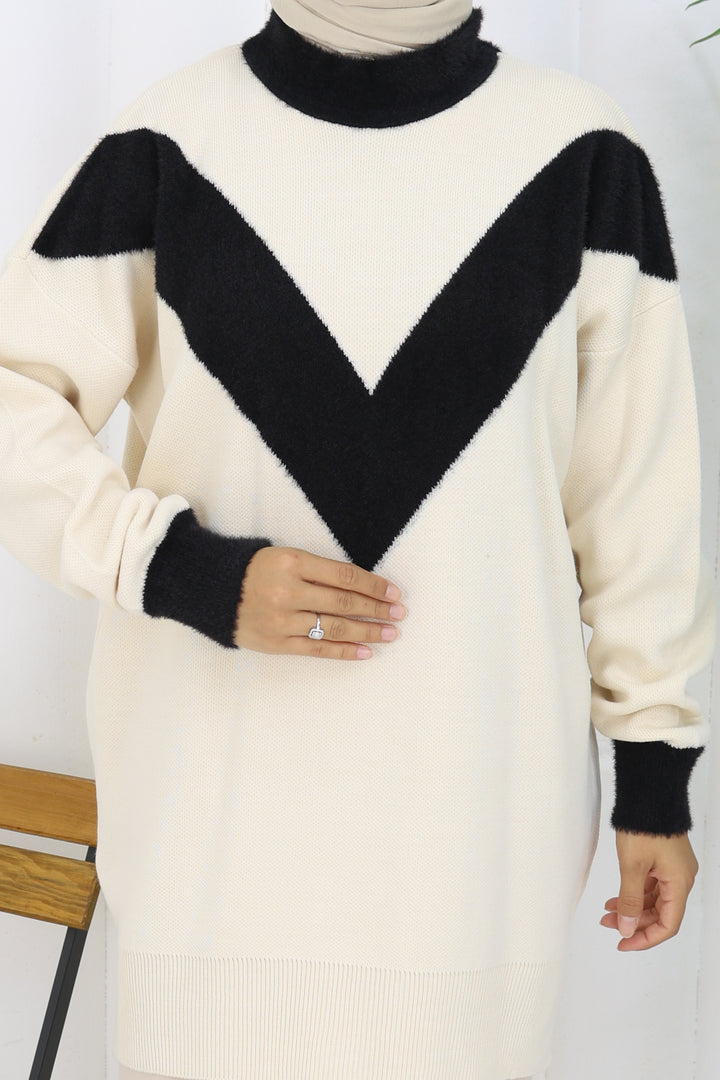 BNG Women Patterned Knit Tunic S3017 Stone Color - Morelia