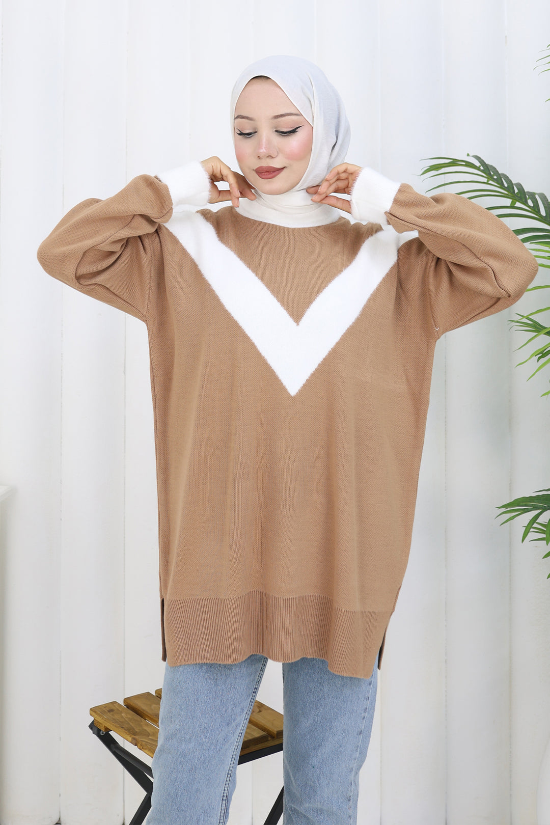 BNG Women Patterned Knit Tunic S3017 Mink - Villajoyosa