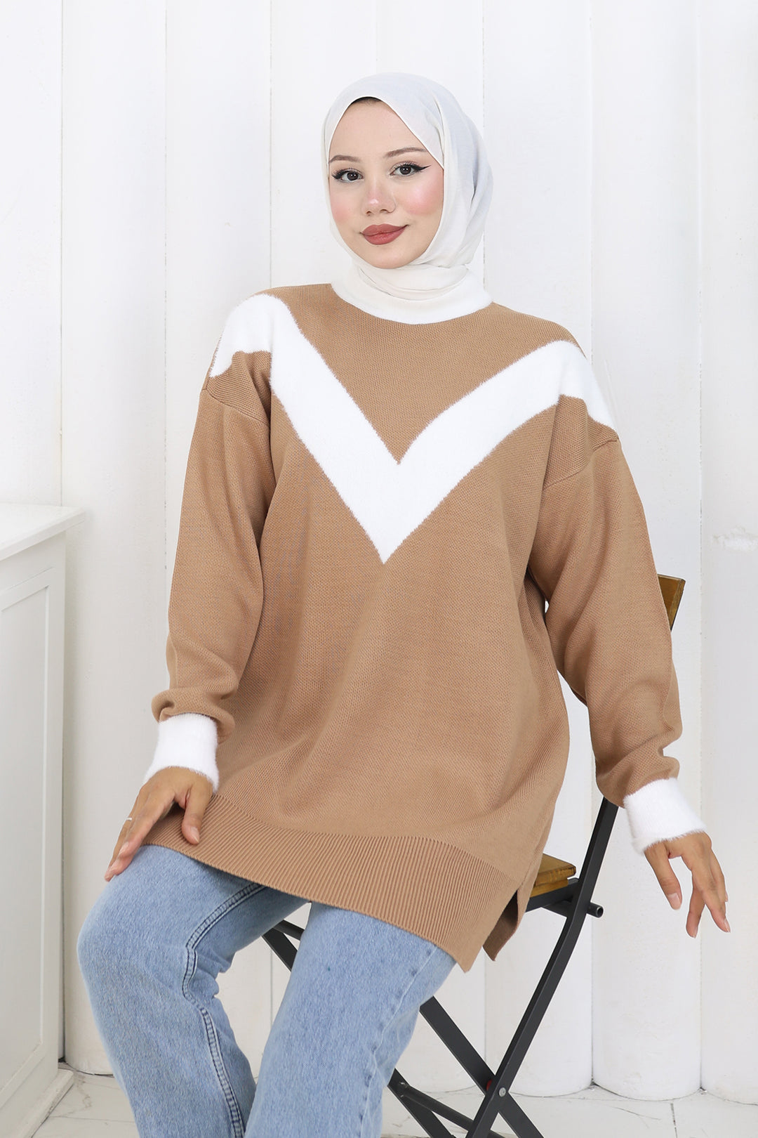 BNG Women Patterned Knit Tunic S3017 Mink - Villajoyosa