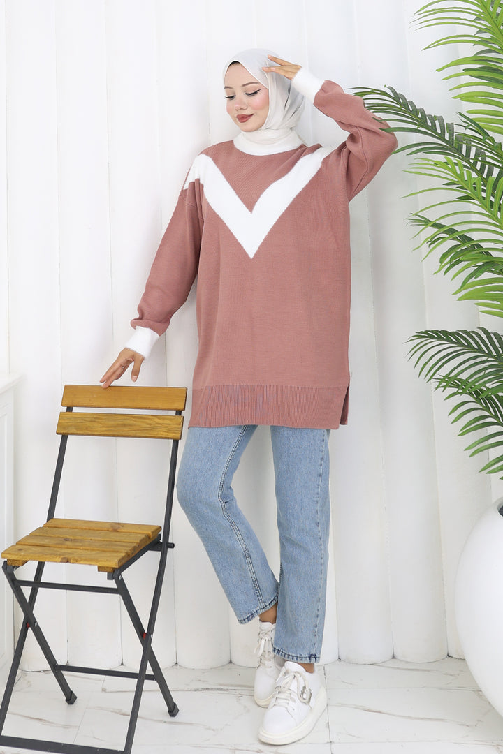 BNG Women Patterned Knit Tunic S3017 Rose - Hanau