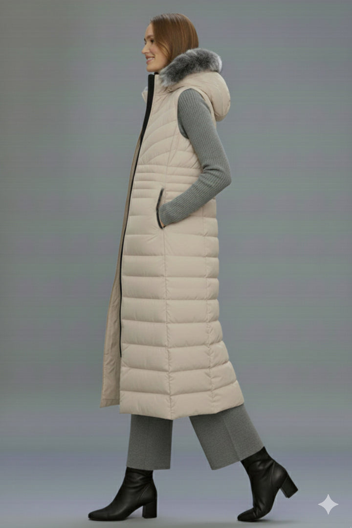 BNG Women Long Inflatable Vest K9184 Beige - Perth