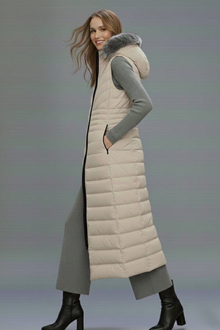 BNG Women Long Inflatable Vest K9184 Beige - Perth