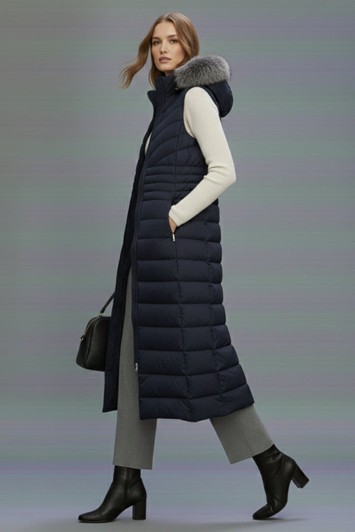 BNG Women Long Inflatable Vest K9184 Navy - Novara