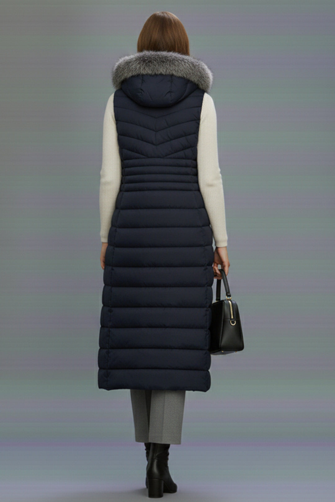 BNG Women Long Inflatable Vest K9184 Navy - Novara