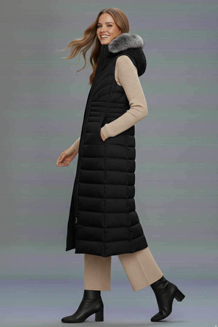 BNG Women Long Inflatable Vest K9184 Black - Derry