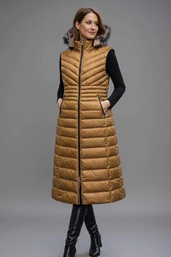 BNG Women Long Inflatable Vest K9184 Brown - Nogales