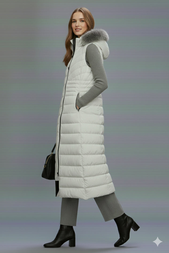 BNG Women Uzun Şişme Yelek K9184 Taş Rengi - Santa Monica