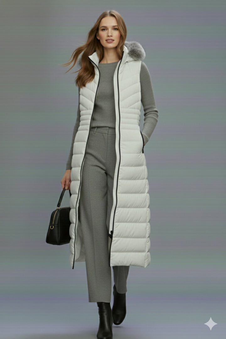 BNG Women Uzun Şişme Yelek K9184 Taş Rengi - Santa Monica