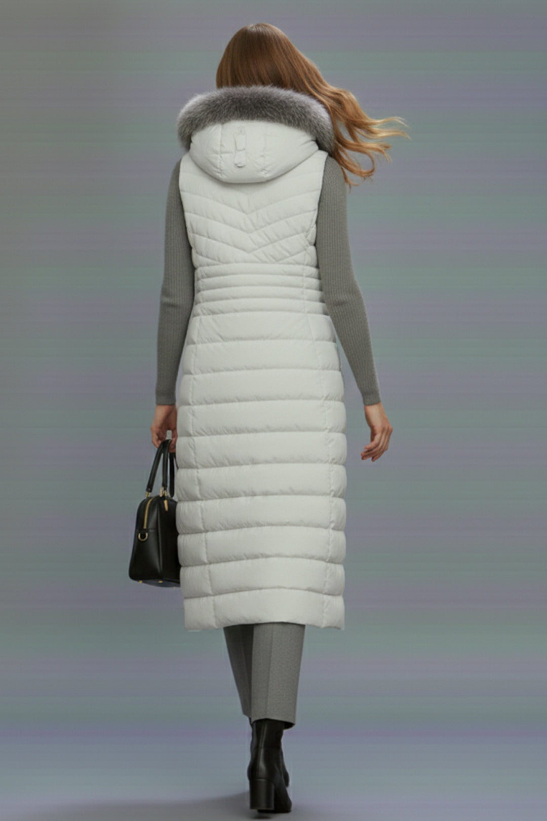 BNG Women Uzun Şişme Yelek K9184 Taş Rengi - Santa Monica