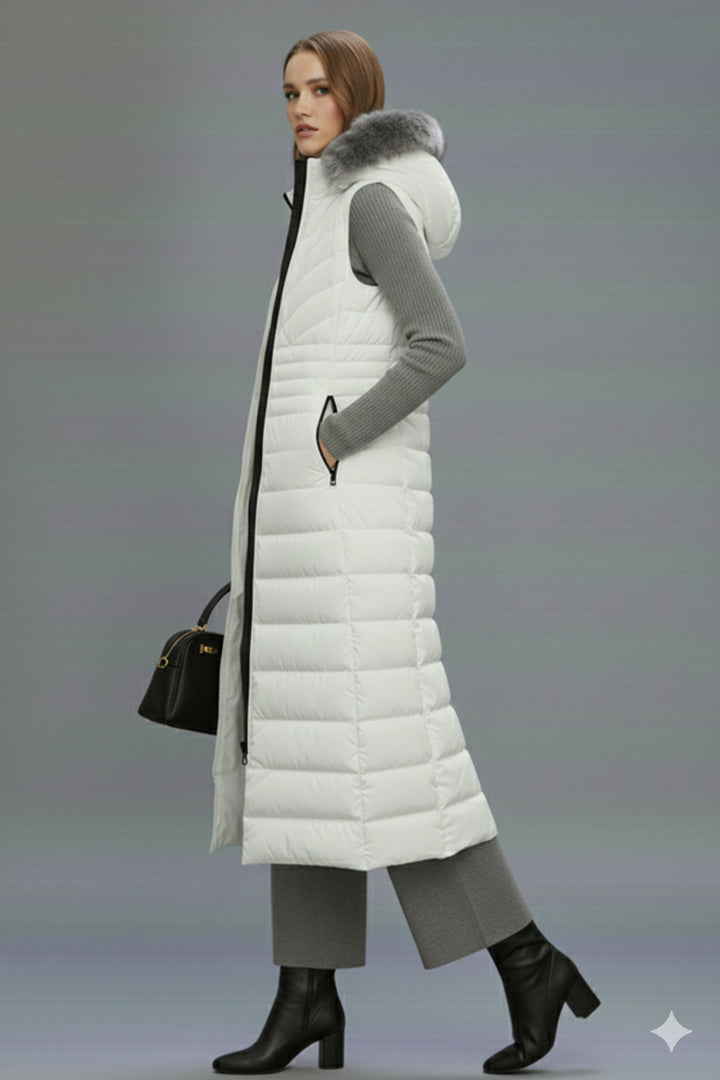 BNG Women Long Inflatable Vest K9184 White - Albany