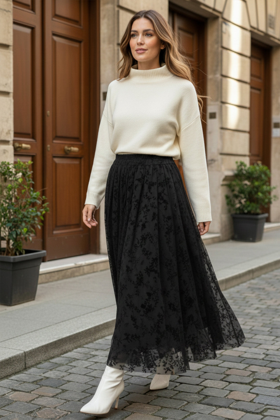 BNG Women Flok Etek K214 Siyah - Tarrasa