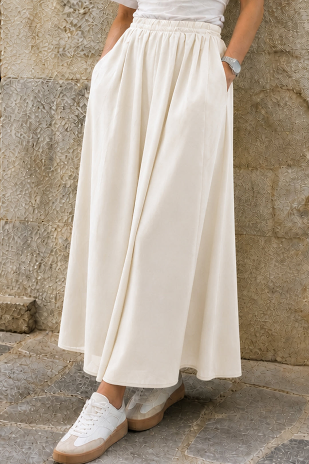 BNG Women Cepli Pantolon Etek K1109 Taş Rengi - Vyshneve