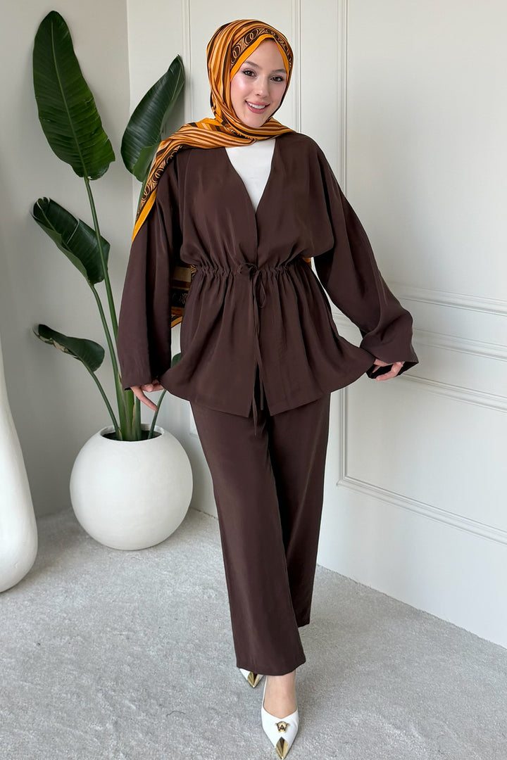 BNG Women Bağlamalı İkili Takım M3005 Kahverengi - Dunfermline