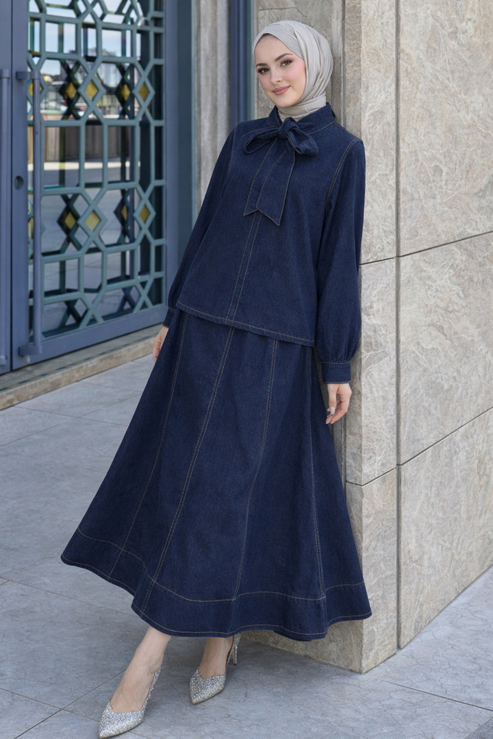 BNG Women İkili Kot Takım M1005 Lacivert - Babylon
