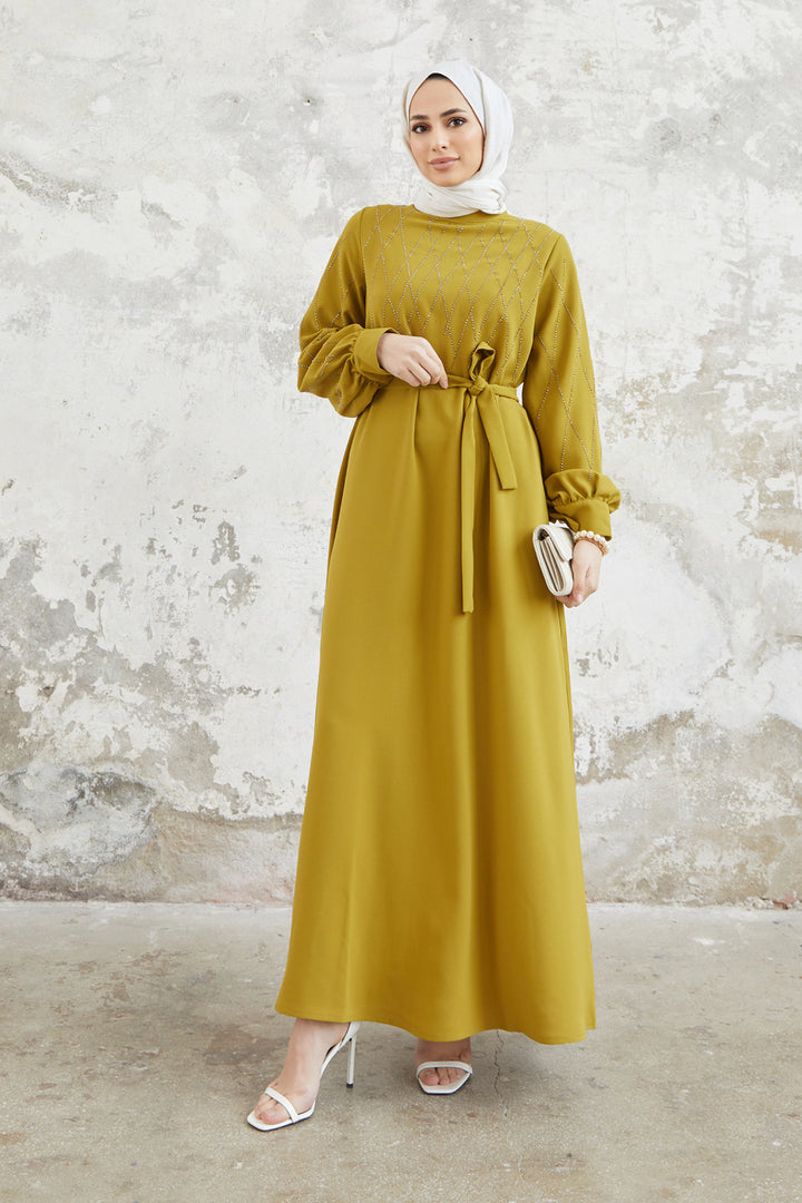 ZRF Women Pera Stone Dress - Olive Green - Herten