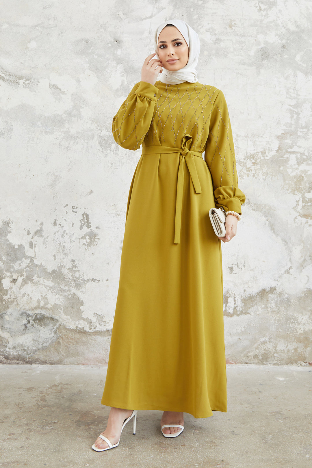 ZRF Women Pera Stone Dress - Olive Green - Herten