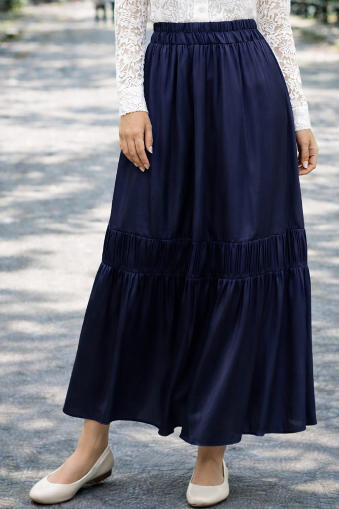BNG Women Beli Lastikli Etek A60659 Lacivert - Cannock