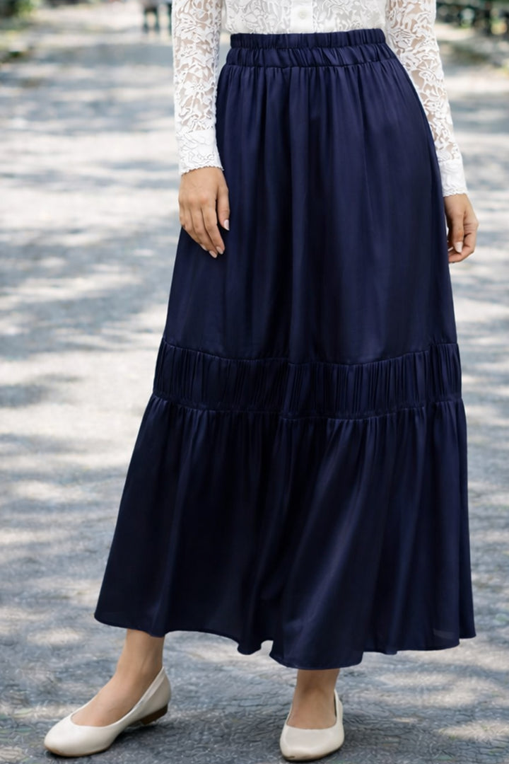BNG Women Beli Lastikli Etek A60659 Lacivert - Cannock