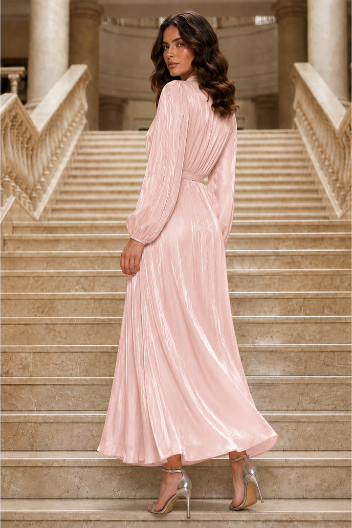 BNG Women Balon Kol Abiye Elbise A35148-Pr Pudra - Choisy-le-Roi