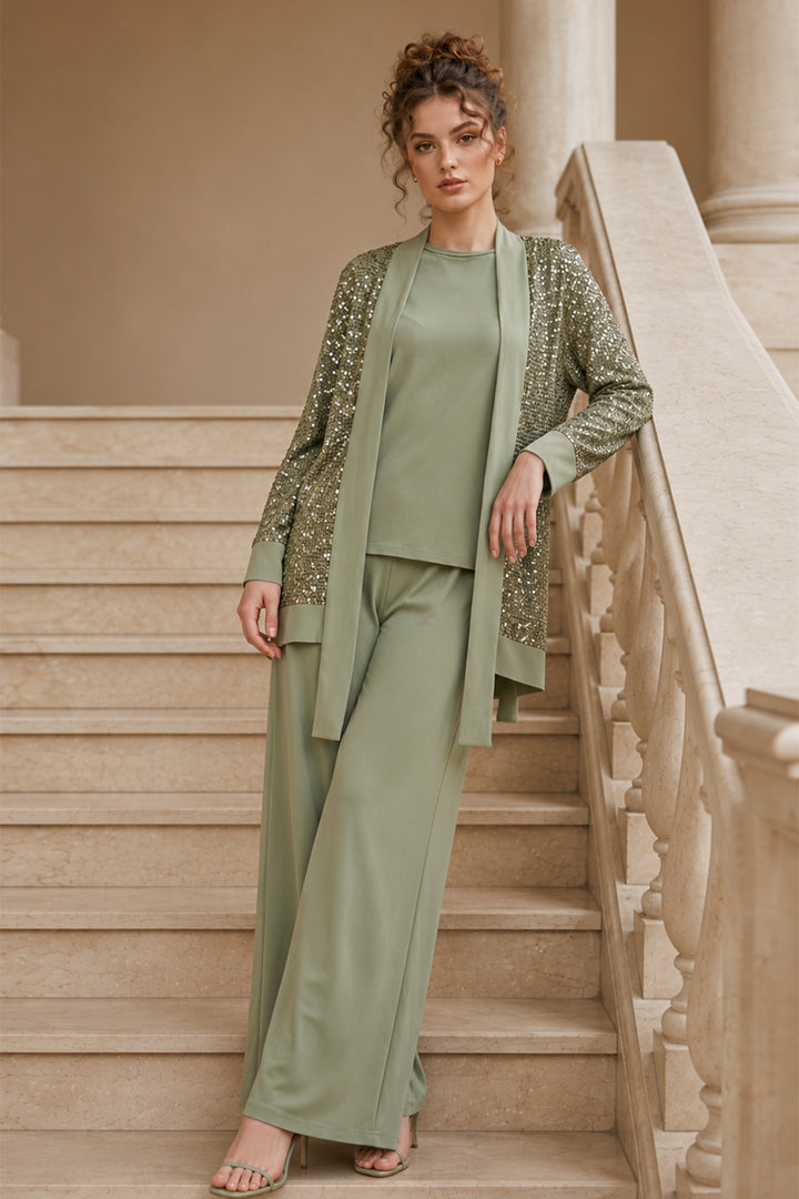 BNG Women Payetli Tesettür Takım A9253 Çağla - Bronx
