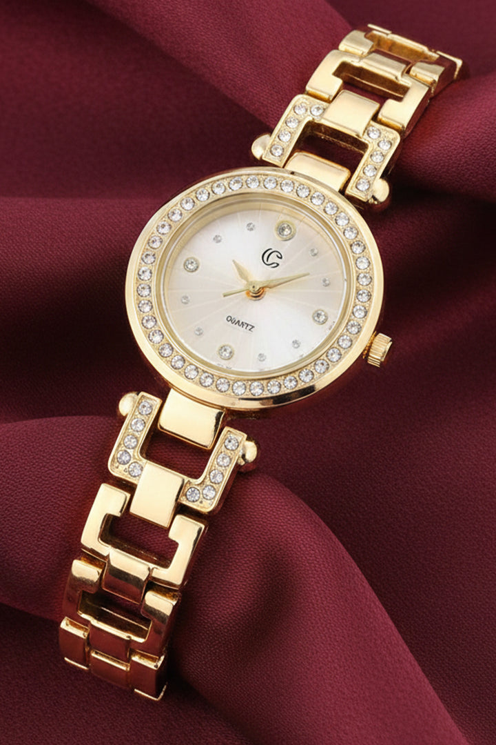 BNG Women Taşlı Kadın Saati Cls8836 Gold - Witten