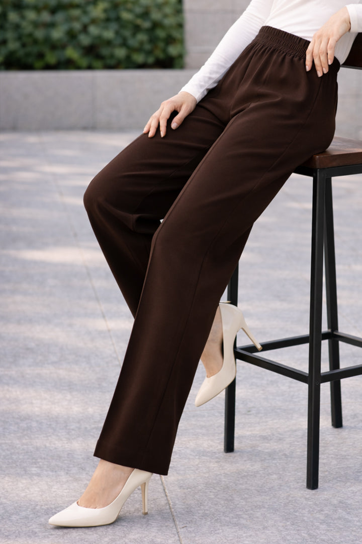 BNG Women İspanyol Paça Pantolon K1108 Kahverengi - Gjilan