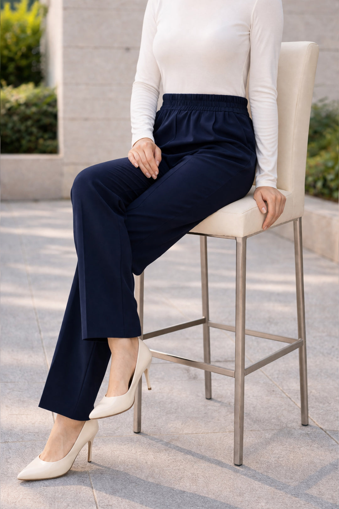 BNG Women İspanyol Paça Pantolon K1108 Lacivert - Victoriaville