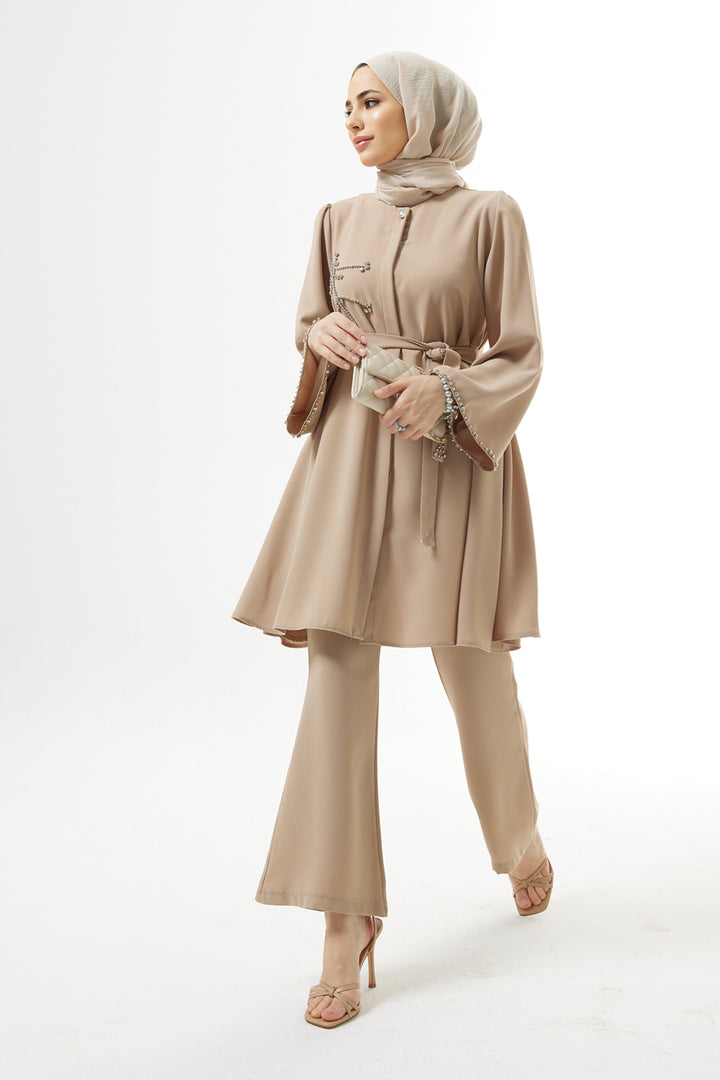 ZRF Women Luna Stone-Embroidered Set - Beige - Piraeus