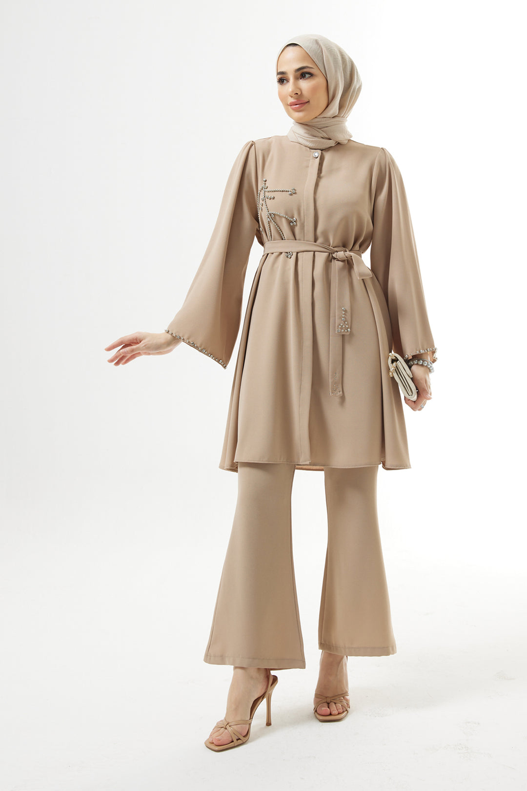 ZRF Women Luna Stone-Embroidered Set - Beige - Piraeus